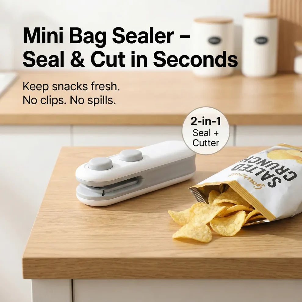 Portable Bag Sealer, 2 in 1 Seal & Cutter Heat Sealers