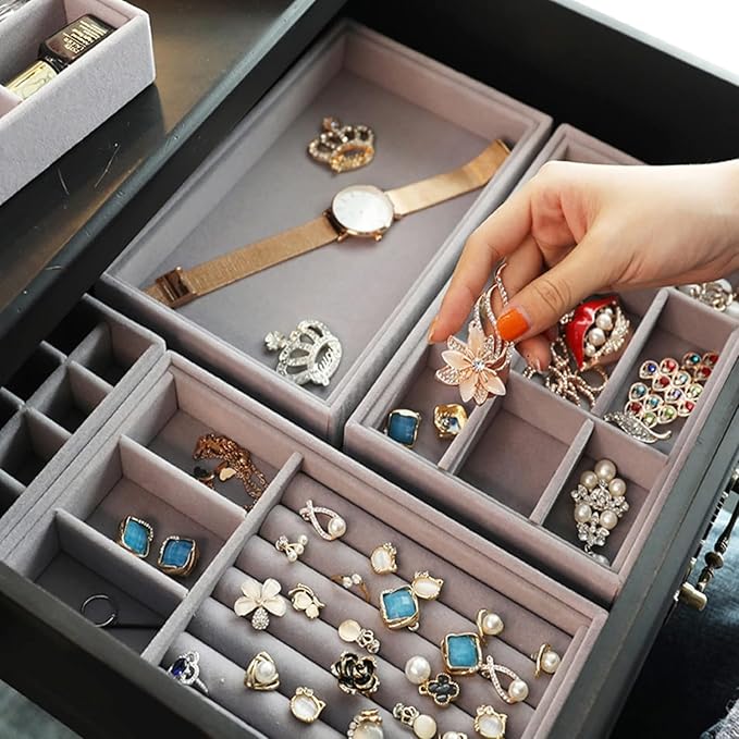 Velvet Jewellery Organizer For Drawer