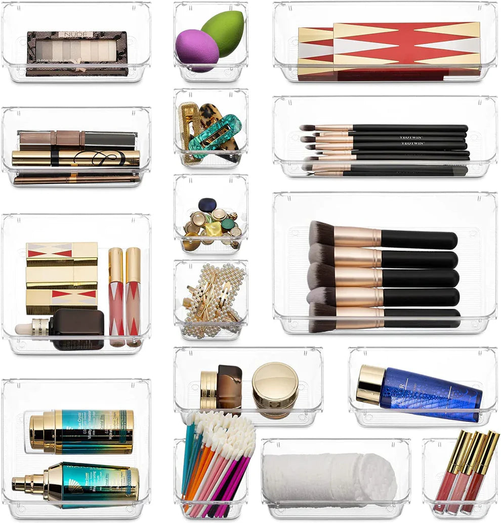 Clear Drawer Organizer Tray set