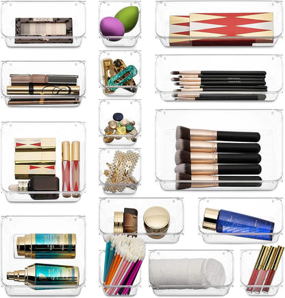 Clear Drawer Organizer Tray set