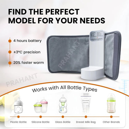 Portable Rechargeable Baby Bottle Warmer with Digital Temperature Display
