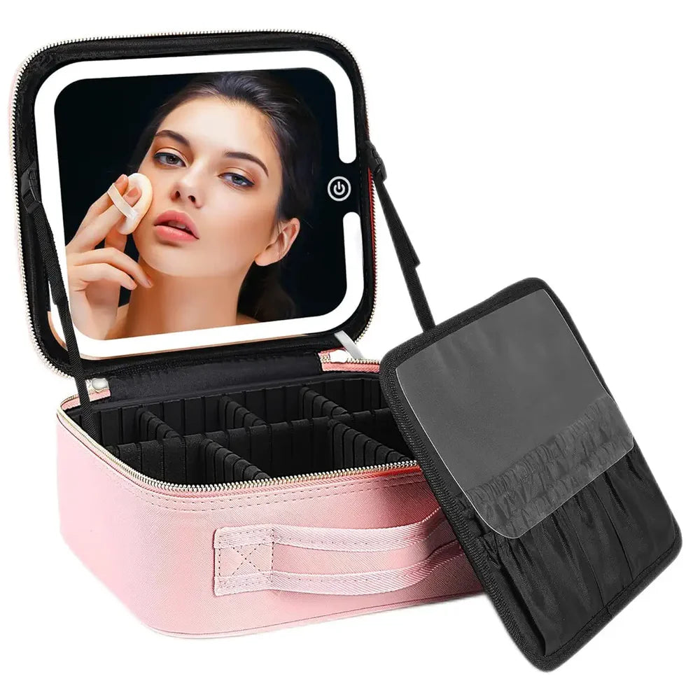 Makeup Travel Bag With LED Mirror