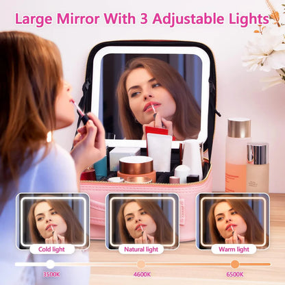 Makeup Travel Bag With LED Mirror